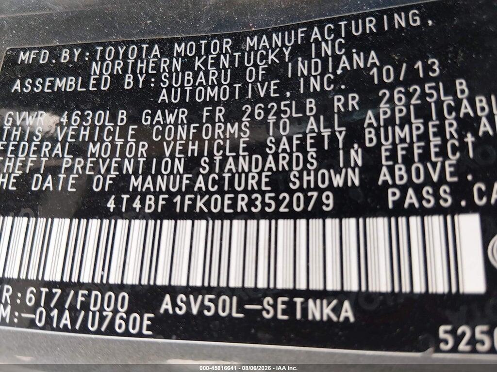 4T4BF1FK0ER352079 2014 TOYOTA CAMRY photo no. 9