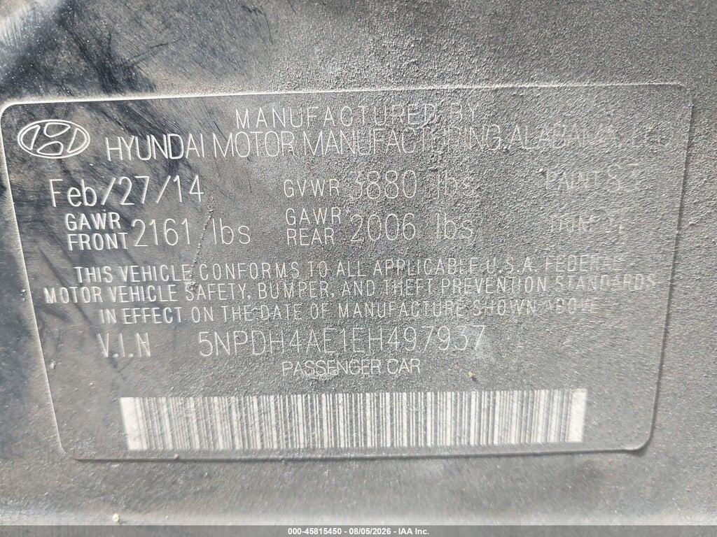5NPDH4AE1EH497937 2014 HYUNDAI ELANTRA photo no. 9