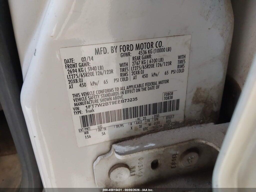 1FT7W2BT9EEB73235 2014 FORD F-250 photo no. 9