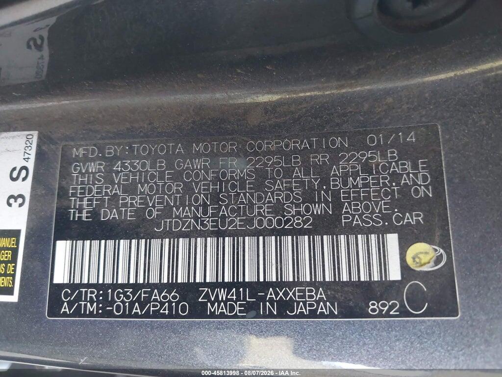 JTDZN3EU2EJ000282 2014 TOYOTA PRIUS V photo no. 9