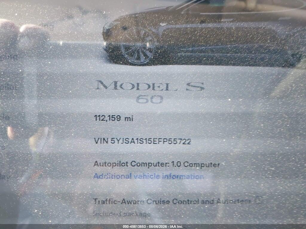 5YJSA1S15EFP55722 2014 TESLA MODEL S photo no. 7