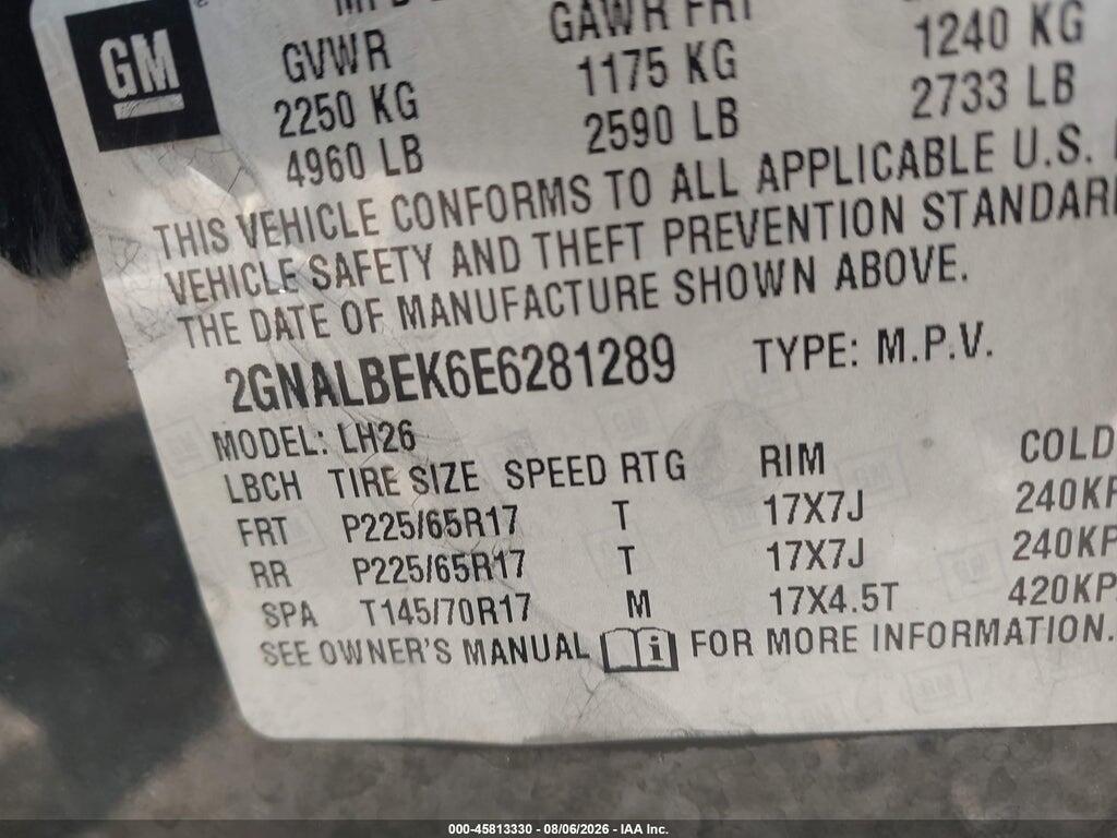 2GNALBEK6E6281289 2014 CHEVROLET EQUINOX photo no. 9