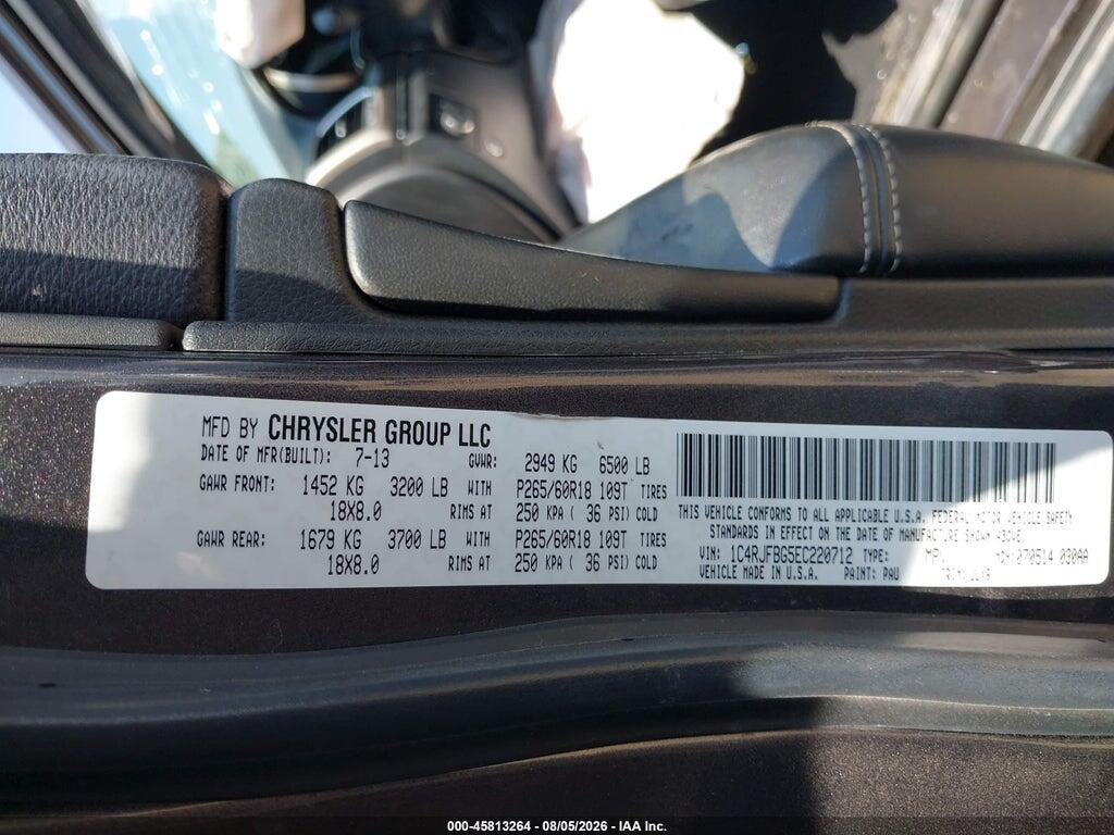 1C4RJFBG5EC220712 2014 JEEP GRAND CHEROKEE photo no. 9