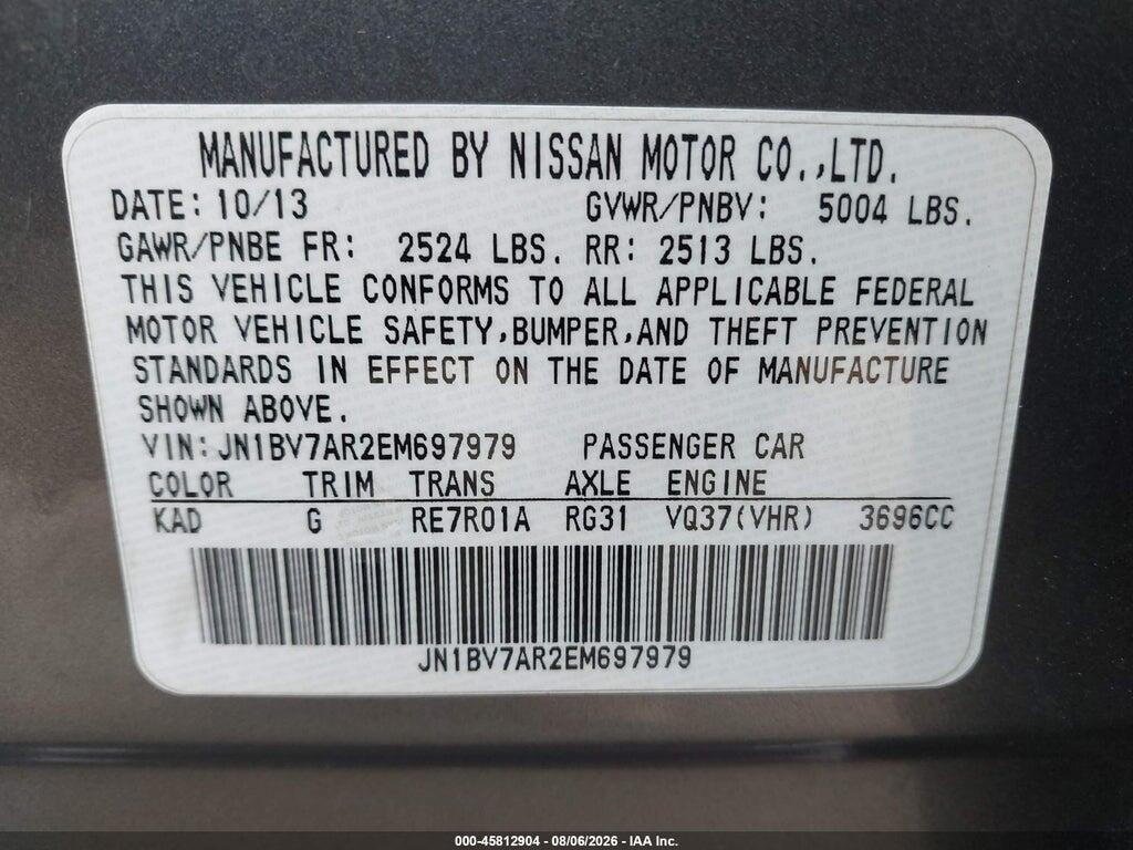 JN1BV7AR2EM697979 2014 INFINITI Q50 photo no. 9