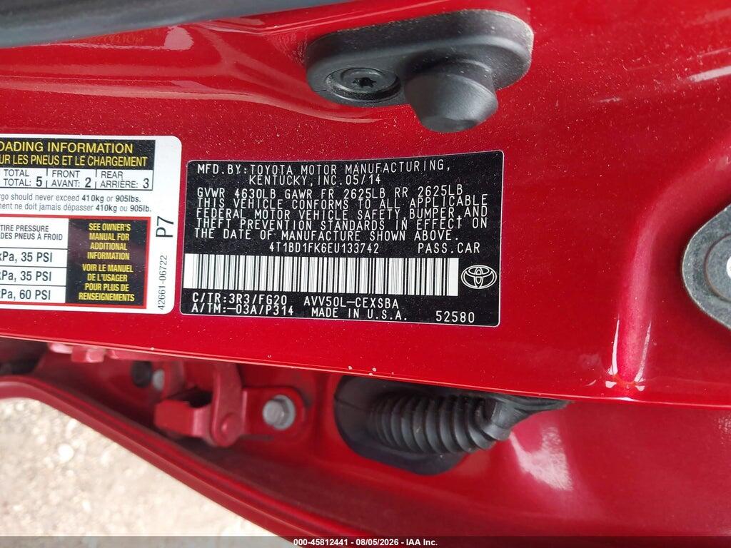 4T1BD1FK6EU133742 2014 TOYOTA CAMRY HYBRID photo no. 9