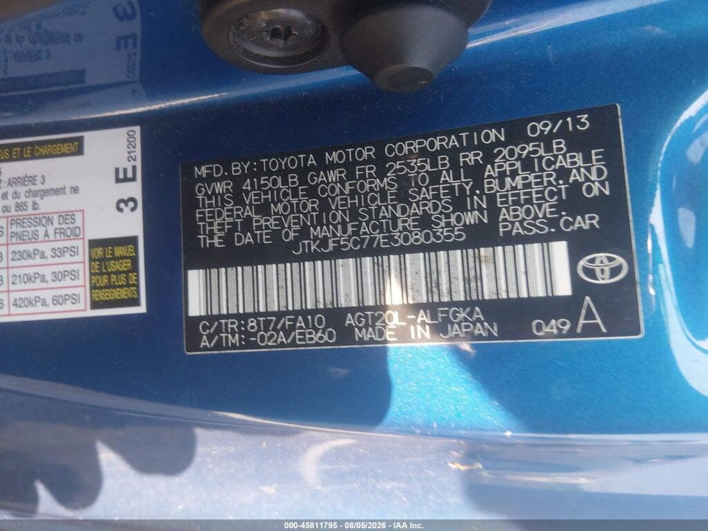JTKJF5C77E3080355 2014 SCION TC photo no. 9