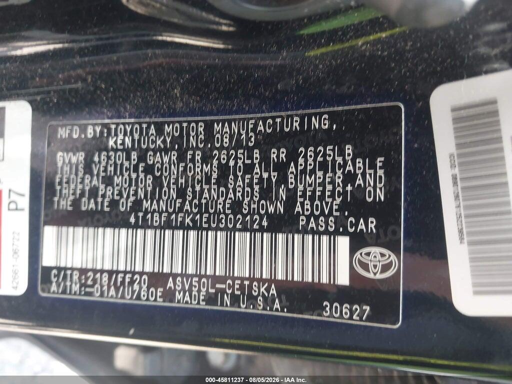 4T1BF1FK1EU302124 2014 TOYOTA CAMRY photo no. 9