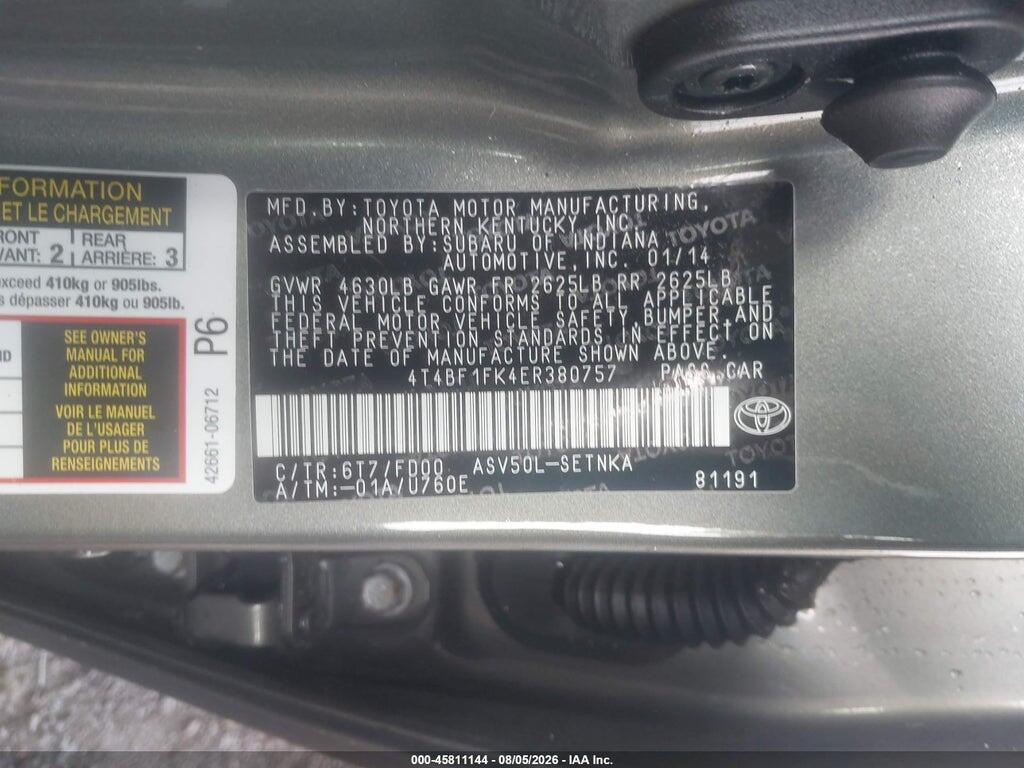 4T4BF1FK4ER380757 2014 TOYOTA CAMRY photo no. 9