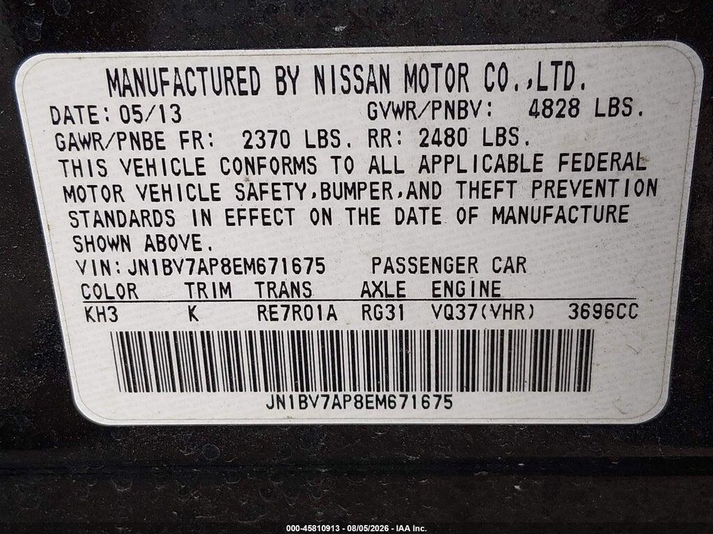 JN1BV7AP8EM671675 2014 INFINITI Q50 photo no. 9