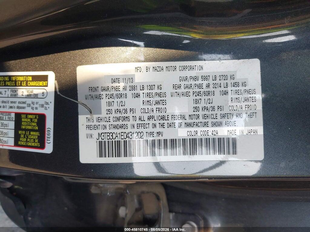 JM3TB3CA1E0431202 2014 MAZDA CX-9 photo no. 9