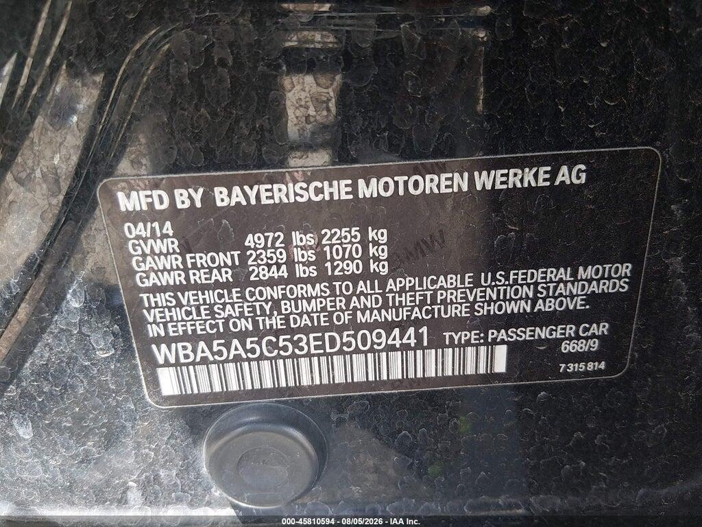 WBA5A5C53ED509441 2014 BMW 528I photo no. 9