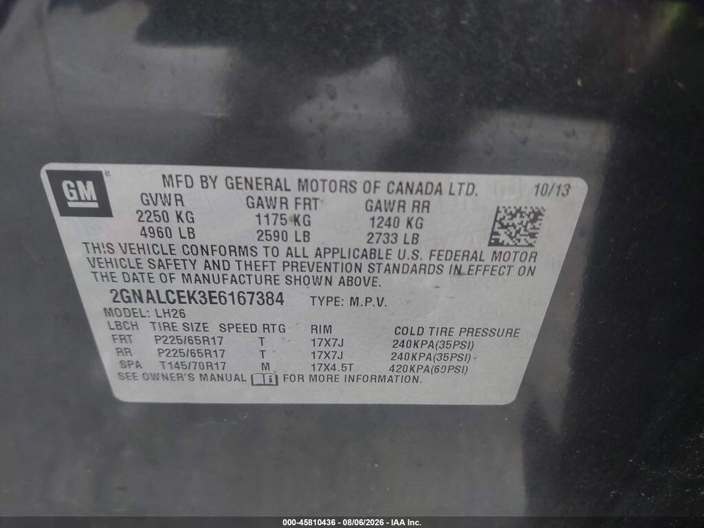 2GNALCEK3E6167384 2014 CHEVROLET EQUINOX photo no. 9
