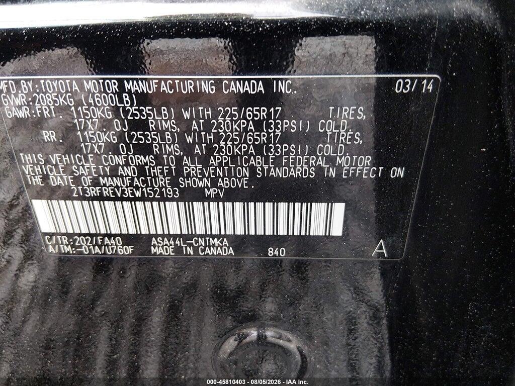 2T3RFREV3EW152193 2014 TOYOTA RAV4 photo no. 9
