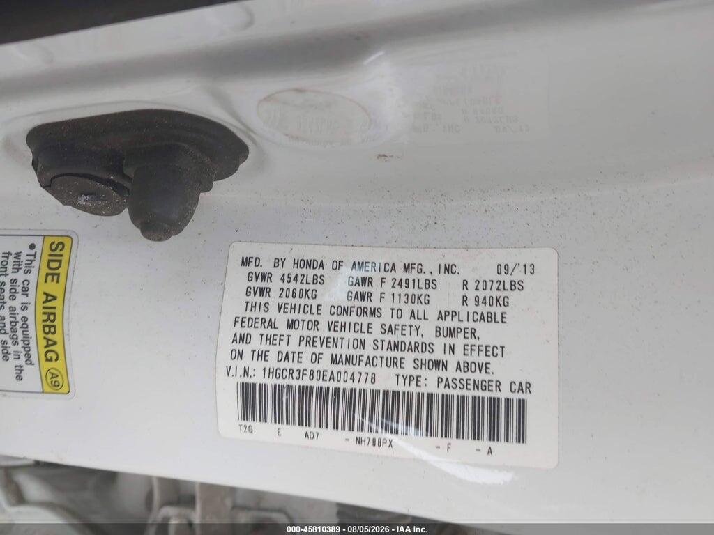 1HGCR3F80EA004778 2014 HONDA ACCORD photo no. 9