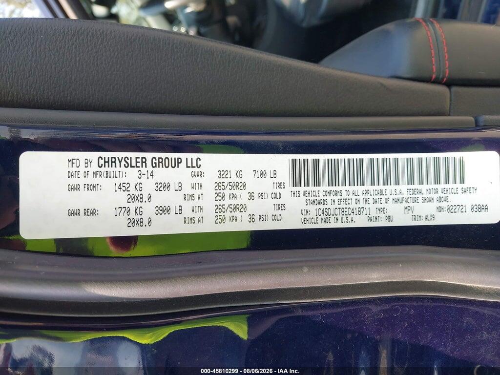 1C4SDJCT8EC418711 2014 DODGE DURANGO photo no. 9