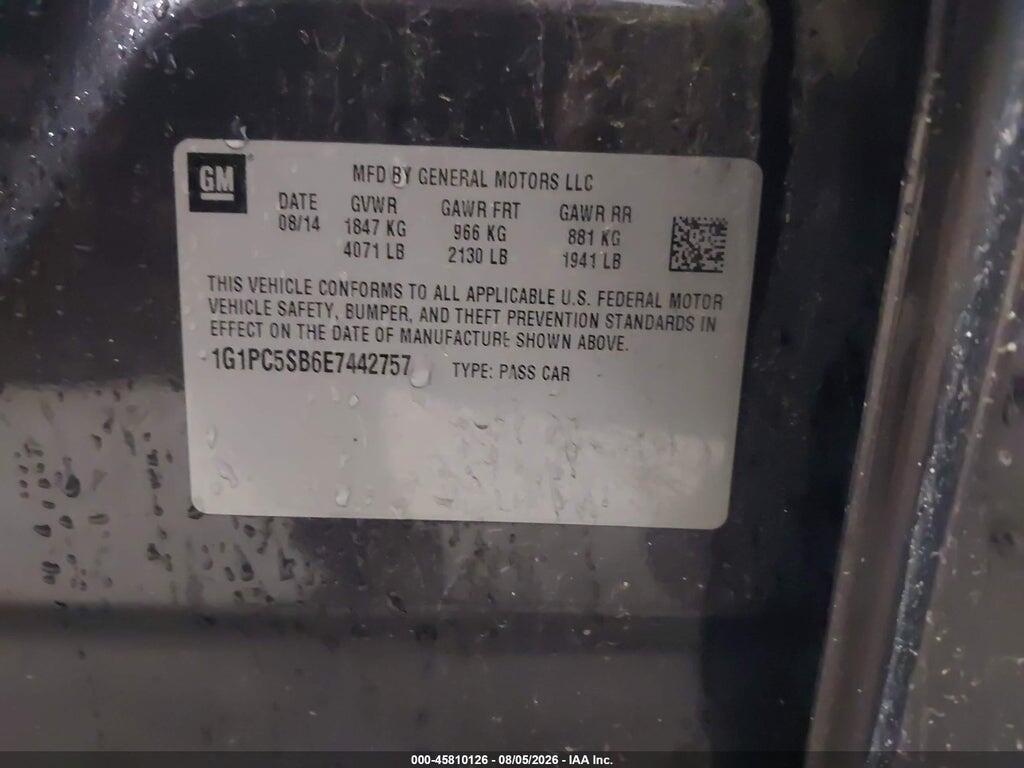 1G1PC5SB6E7442757 2014 CHEVROLET CRUZE photo no. 9