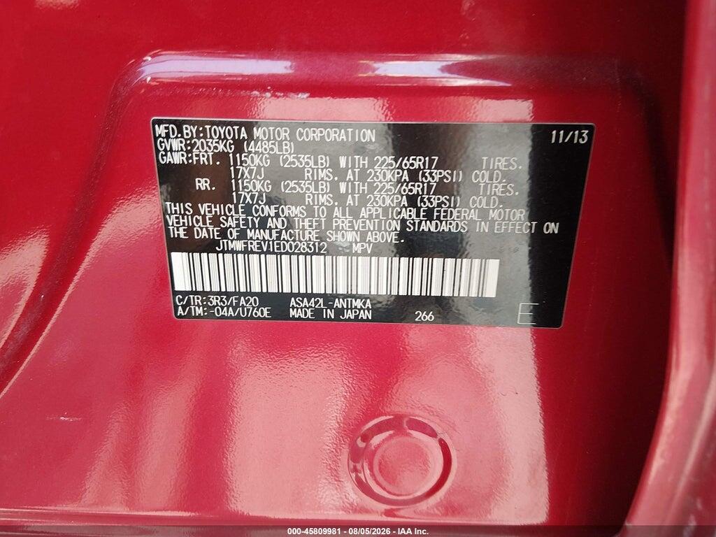 JTMWFREV1ED028312 2014 TOYOTA RAV4 photo no. 9