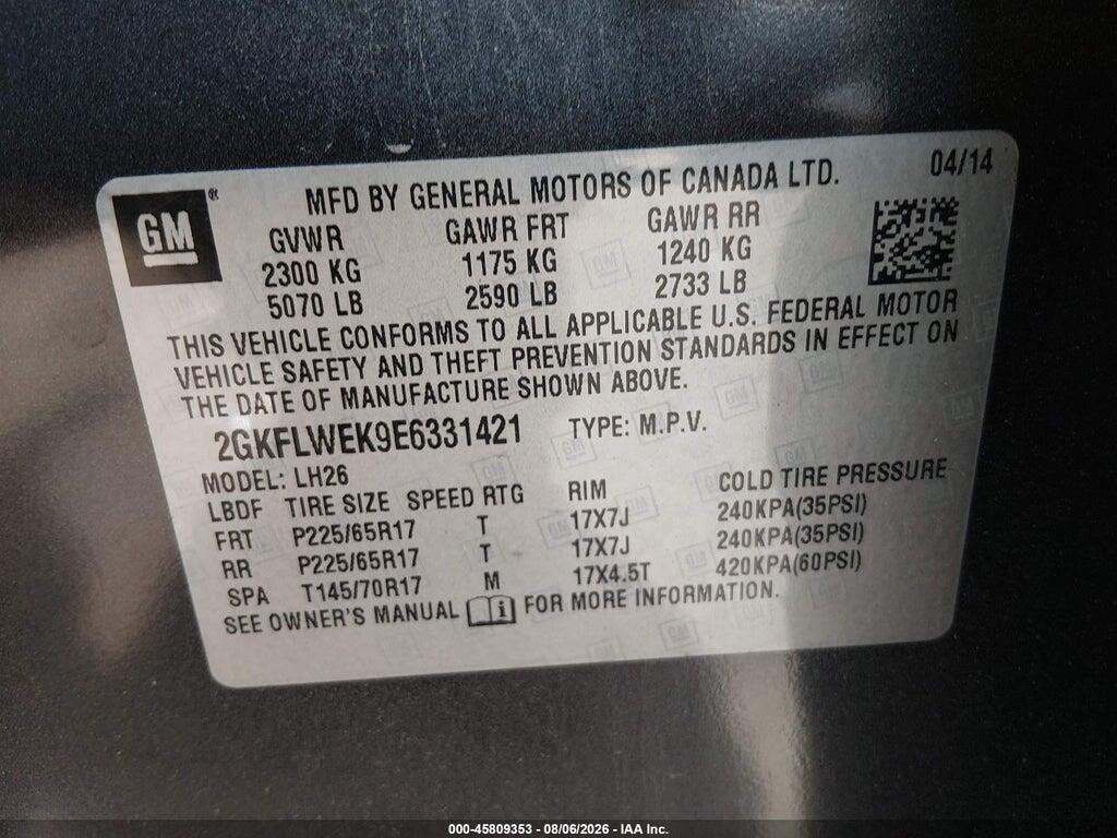 2GKFLWEK9E6331421 2014 GMC TERRAIN photo no. 9