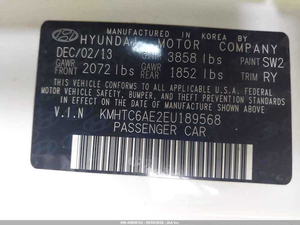 KMHTC6AE2EU189568 2014 HYUNDAI VELOSTER photo no. 9