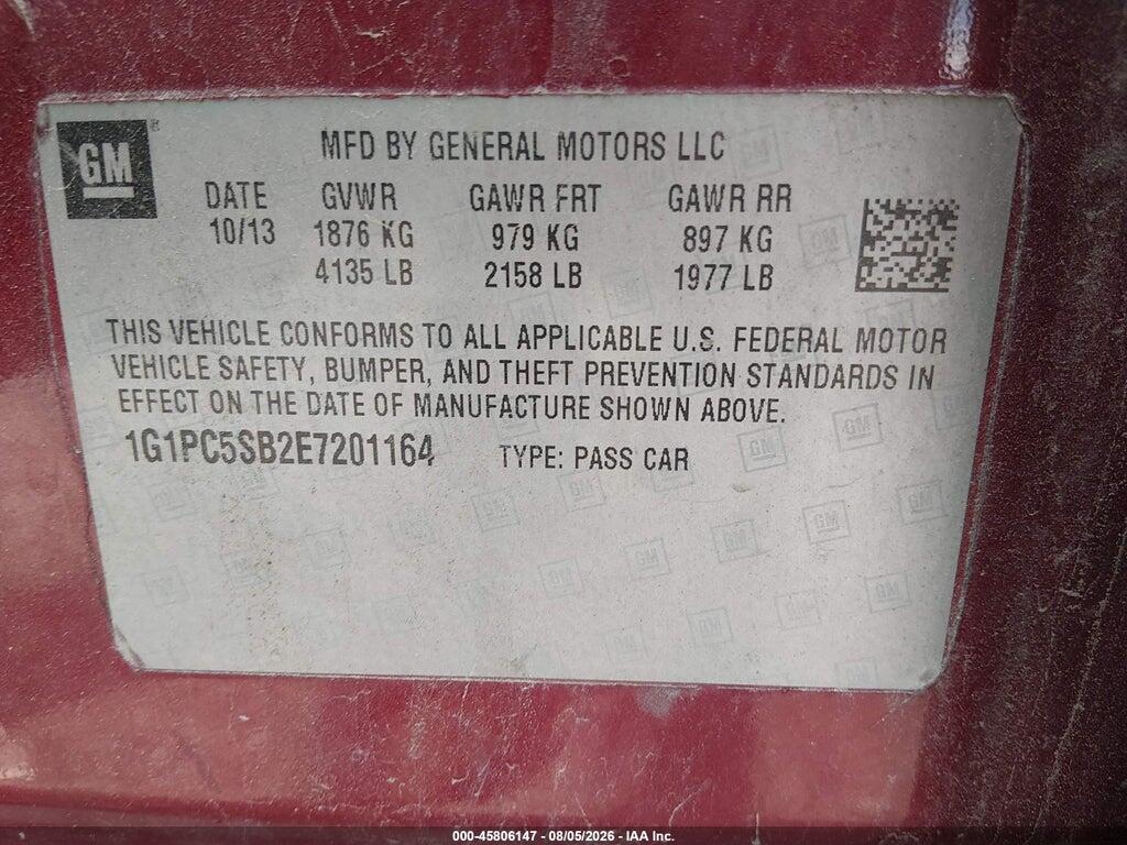 1G1PC5SB2E7201164 2014 CHEVROLET CRUZE photo no. 9