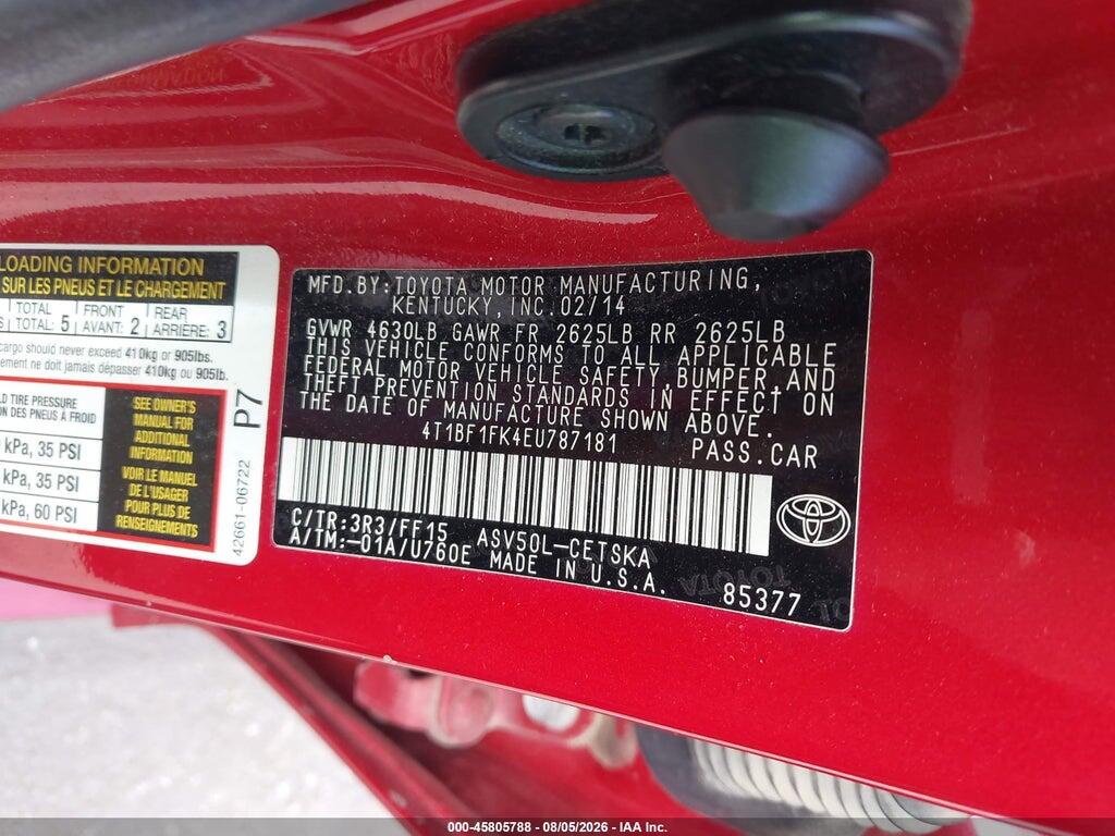 4T1BF1FK4EU787181 2014 TOYOTA CAMRY photo no. 9