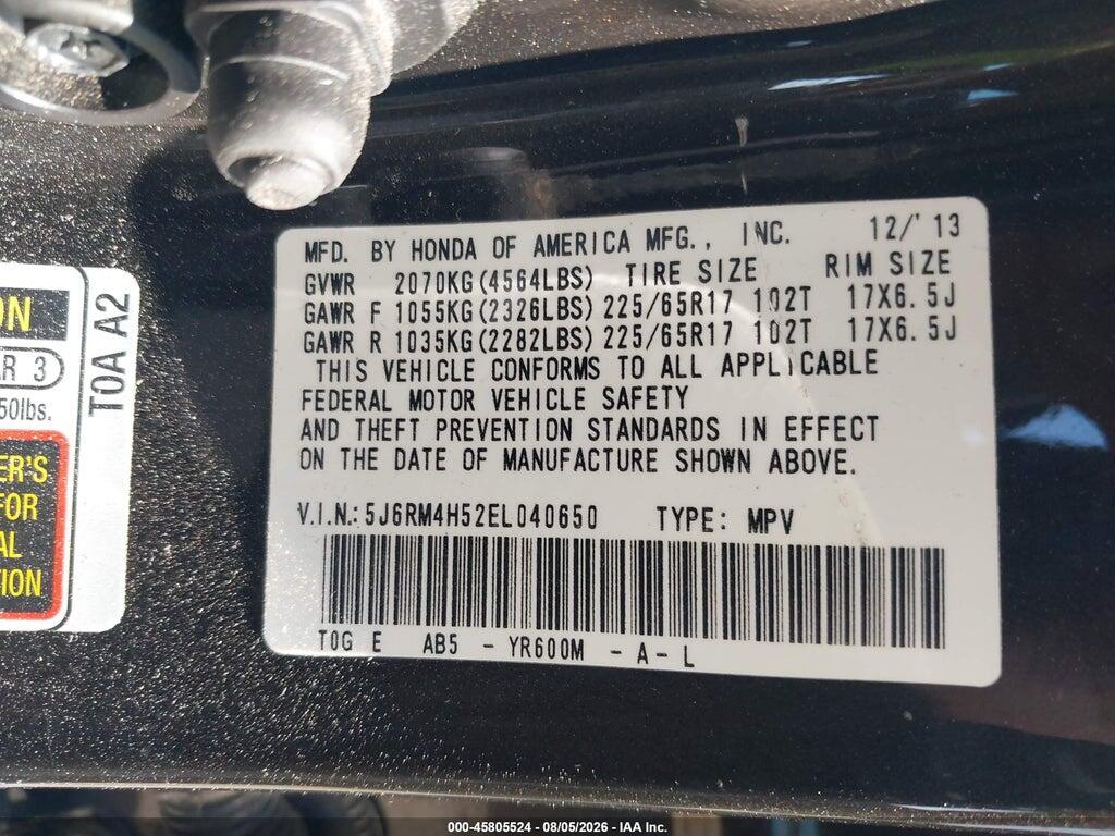 5J6RM4H52EL040650 2014 HONDA CR-V photo no. 9