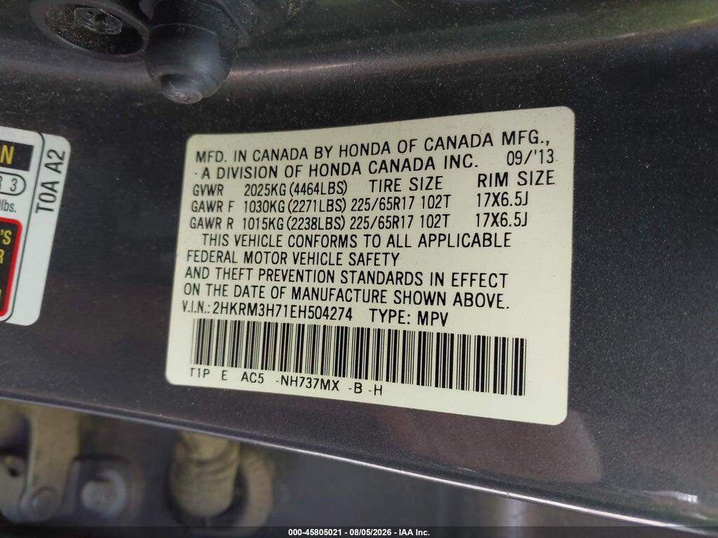 2HKRM3H71EH504274 2014 HONDA CR-V photo no. 9