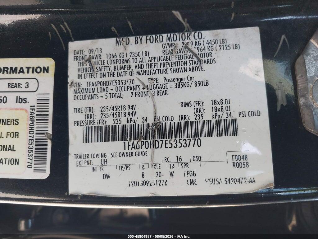 1FA6P0HD7E5353770 2014 FORD FUSION photo no. 9