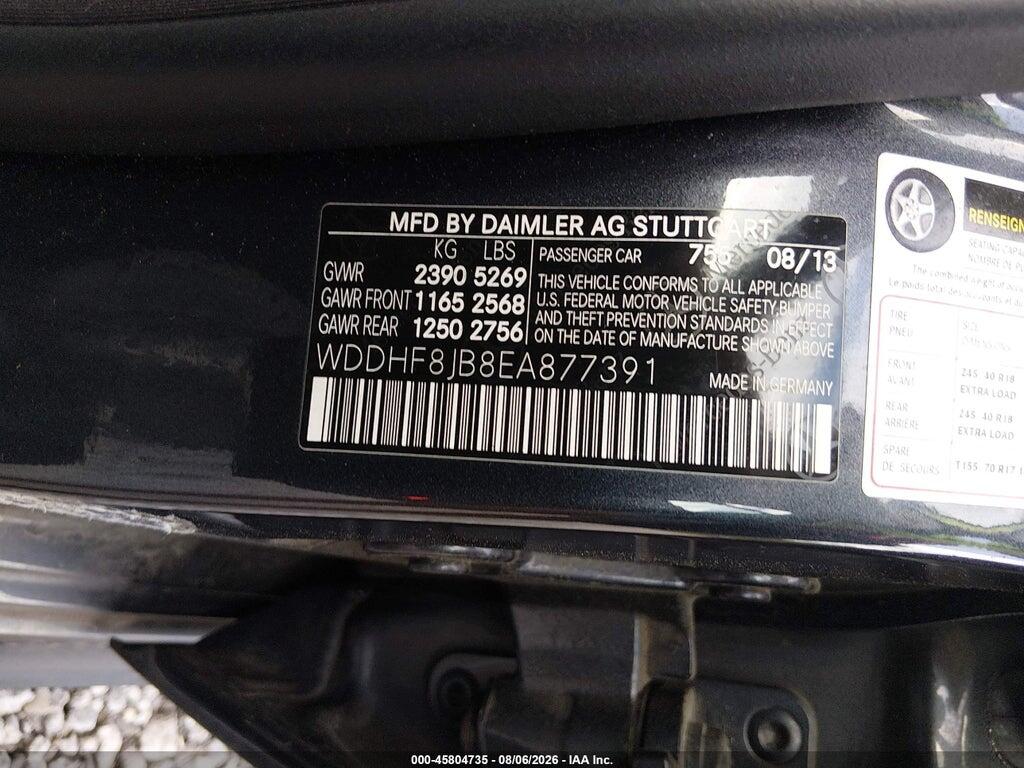 WDDHF8JB8EA877391 2014 MERCEDES-BENZ E 350 photo no. 9
