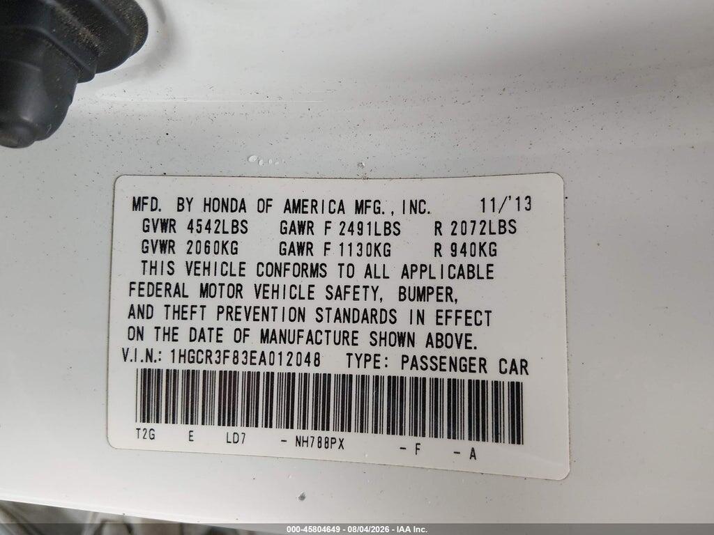 1HGCR3F83EA012048 2014 HONDA ACCORD photo no. 9
