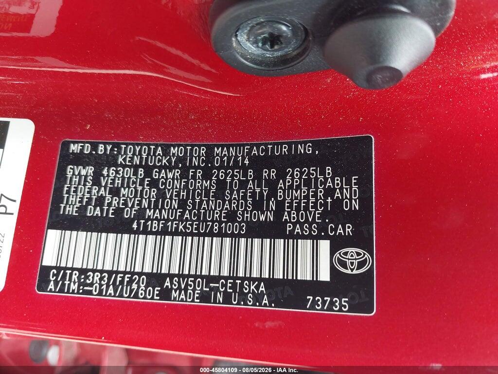 4T1BF1FK5EU781003 2014 TOYOTA CAMRY photo no. 9