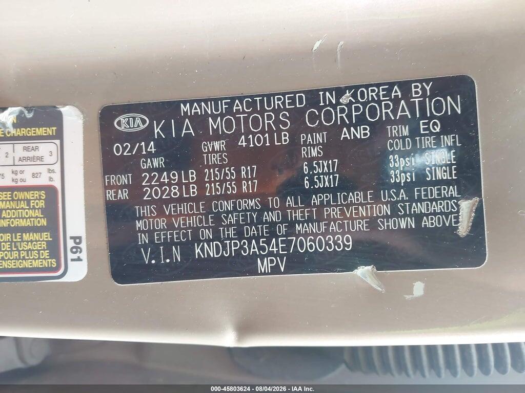 KNDJP3A54E7060339 2014 KIA SOUL photo no. 9