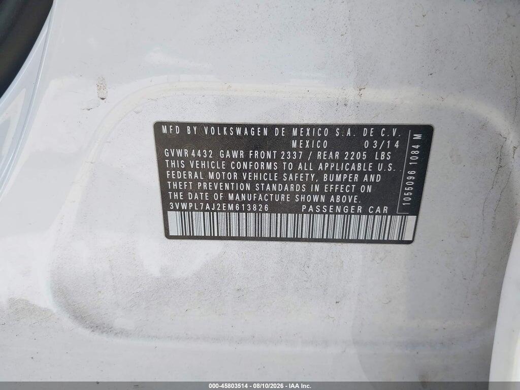 3VWPL7AJ2EM613826 2014 VOLKSWAGEN JETTA SPORTWAGEN photo no. 9