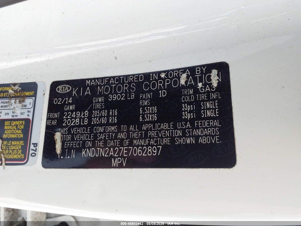 KNDJN2A27E7062897 2014 KIA SOUL photo no. 9