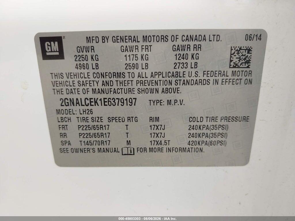2GNALCEK1E6379197 2014 CHEVROLET EQUINOX photo no. 9