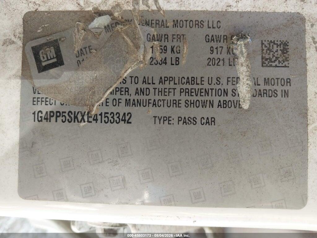 1G4PP5SKXE4153342 2014 BUICK VERANO photo no. 9