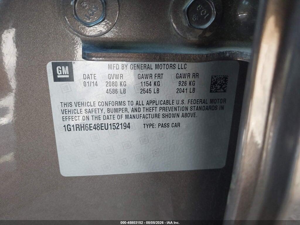 1G1RH6E48EU152194 2014 CHEVROLET VOLT photo no. 9
