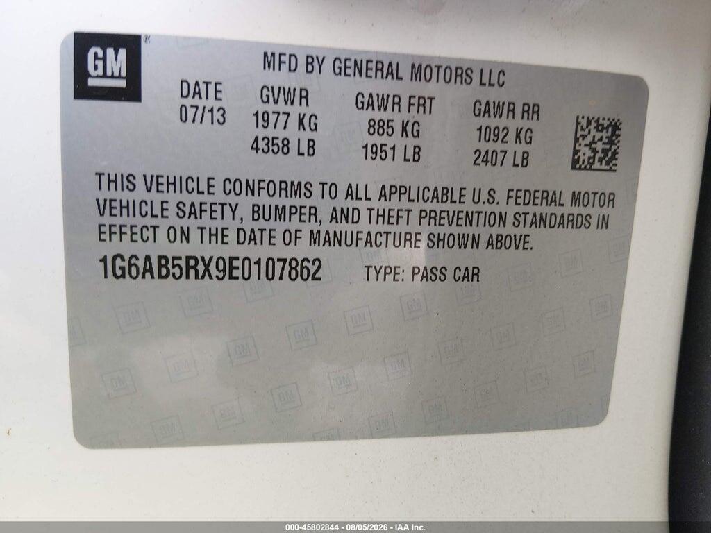 1G6AB5RX9E0107862 2014 CADILLAC ATS photo no. 9