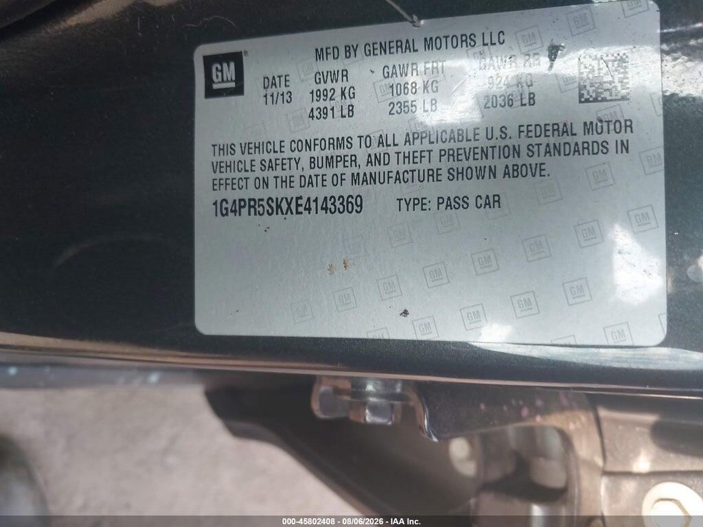 1G4PR5SKXE4143369 2014 BUICK VERANO photo no. 9