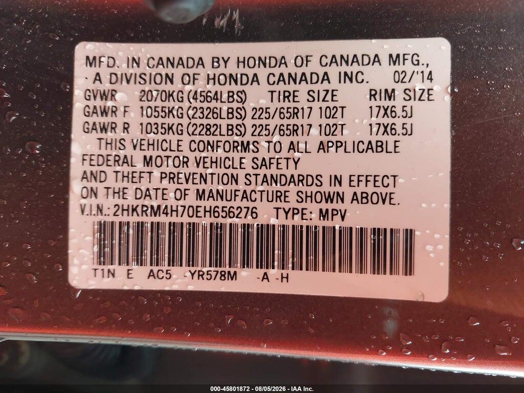 2HKRM4H70EH656276 2014 HONDA CR-V photo no. 9
