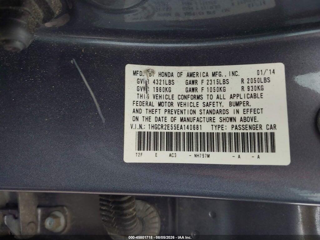 1HGCR2E55EA140681 2014 HONDA ACCORD photo no. 9