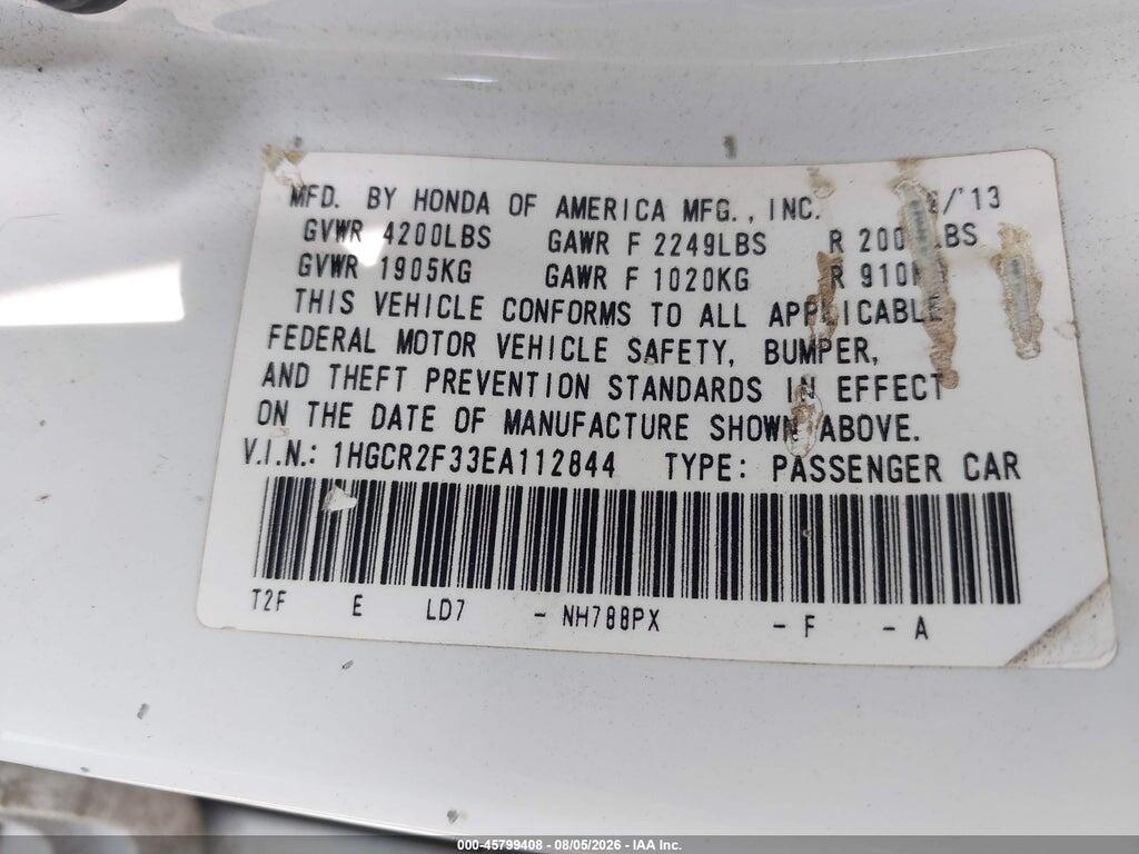 1HGCR2F33EA112844 2014 HONDA ACCORD photo no. 9