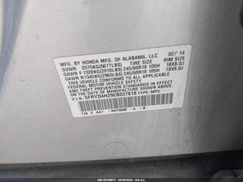 5FRYD4H29EB037818 2014 ACURA MDX photo no. 9