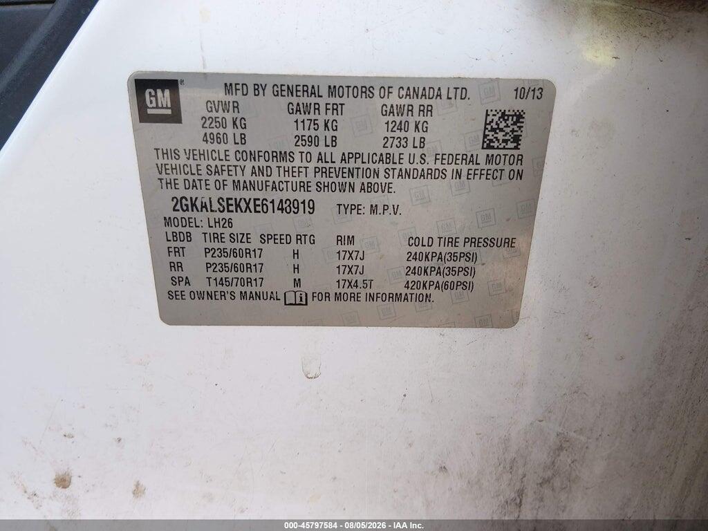 2GKALSEKXE6148919 2014 GMC TERRAIN photo no. 9