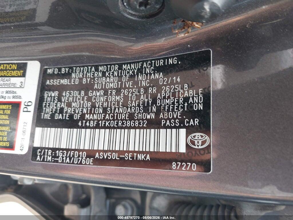 4T4BF1FK0ER386832 2014 TOYOTA CAMRY photo no. 9