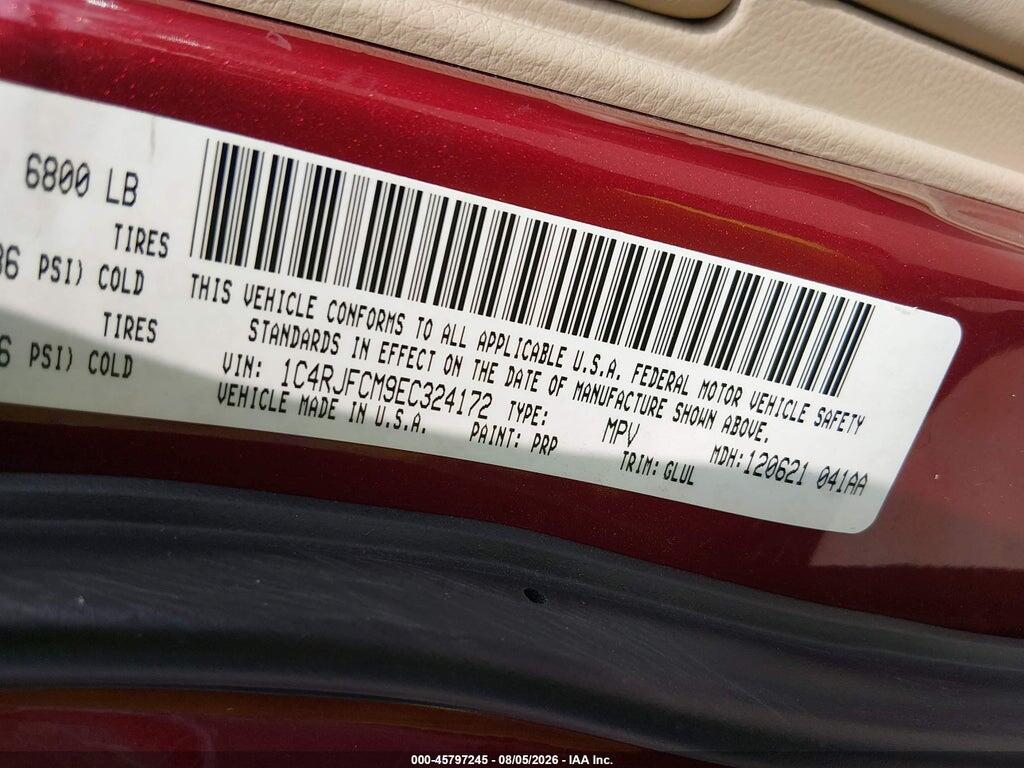 1C4RJFCM9EC324172 2014 JEEP GRAND CHEROKEE photo no. 9