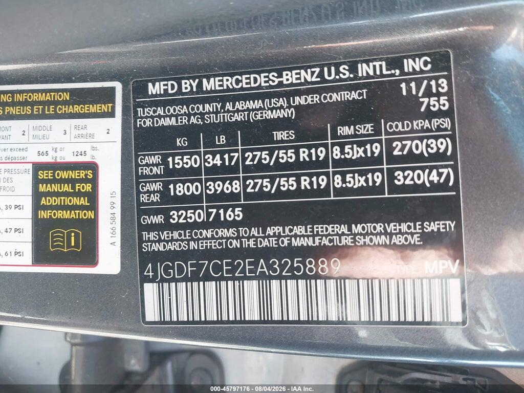 4JGDF7CE2EA325889 2014 MERCEDES-BENZ GL 450 photo no. 9