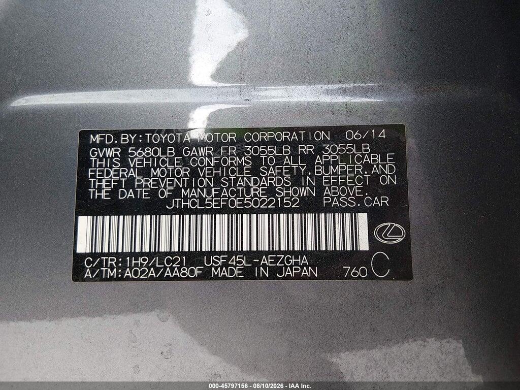 JTHCL5EF0E5022152 2014 LEXUS LS 460 photo no. 9