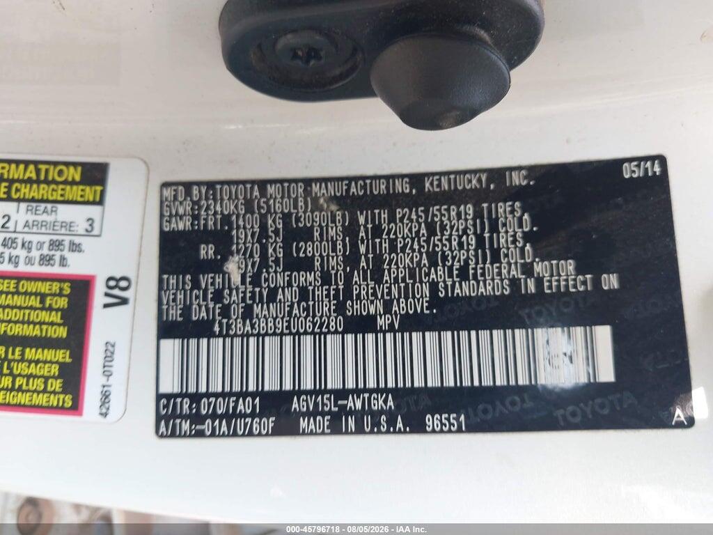 4T3BA3BB9EU062280 2014 TOYOTA VENZA photo no. 9