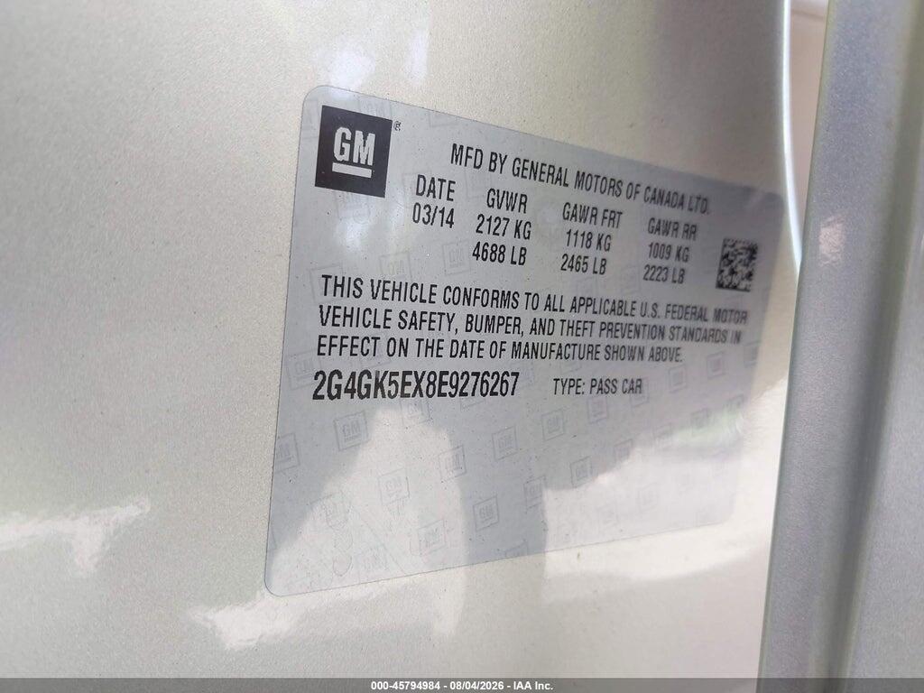 2G4GK5EX8E9276267 2014 BUICK REGAL photo no. 9